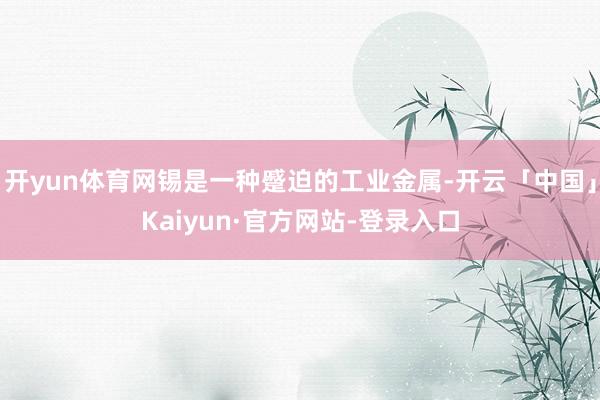 开yun体育网锡是一种蹙迫的工业金属-开云「中国」Kaiyun·官方网站-登录入口