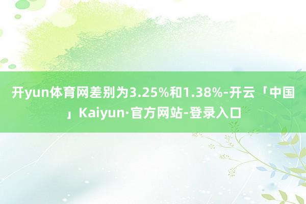 开yun体育网差别为3.25%和1.38%-开云「中国」Kaiyun·官方网站-登录入口